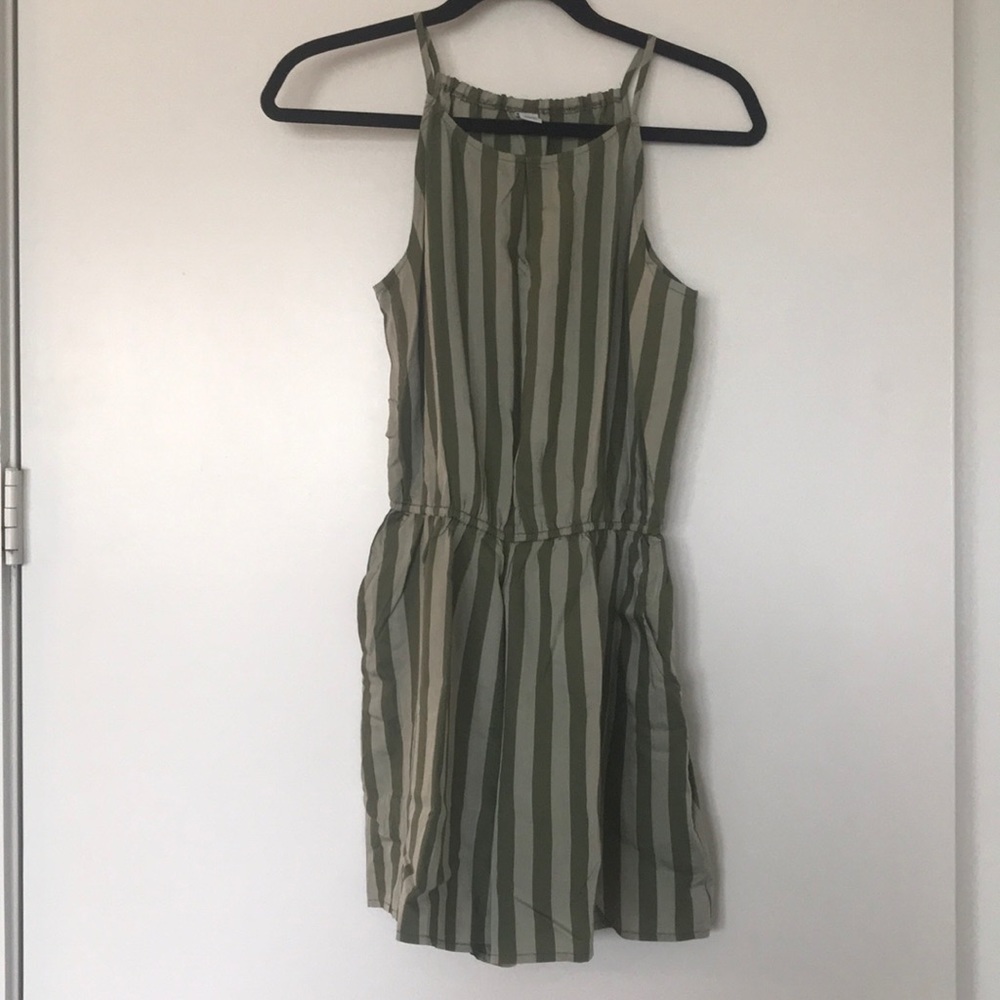 Green Striped Romper